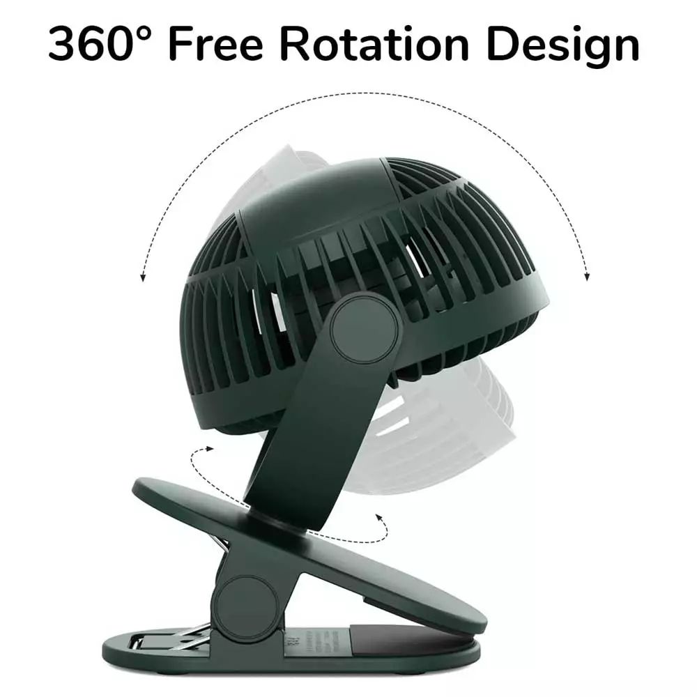 JISULIFE FA29/FA29A Clip on Desk Fan Rechargeable 4 Speed Modes